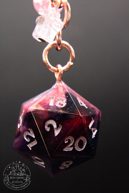 Pink Licorice Dice Keychains