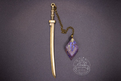 Dice Bookmark Brass, Purple and Gold