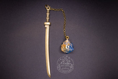 Dice Bookmark Brass, Blue and Gold