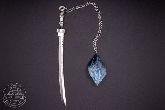 Dice Bookmark Brass, Black White and Silver Blue