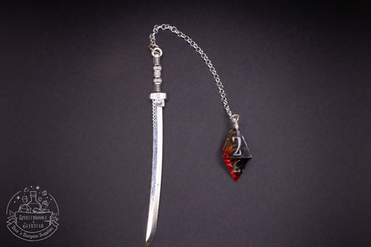 Dice Bookmark Brass, Black Red and Silver