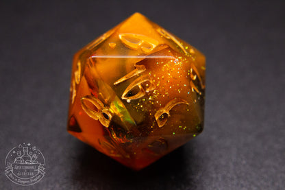 Cinderlight Pointy Polyhedral Dice set