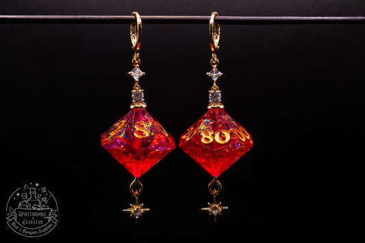 Ruby Starburst D10 + D100 Earrings