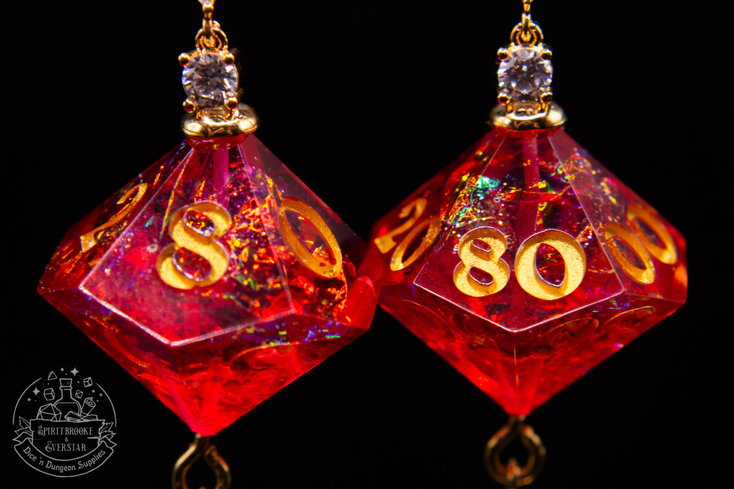 Ruby Starburst D10 + D100 Earrings