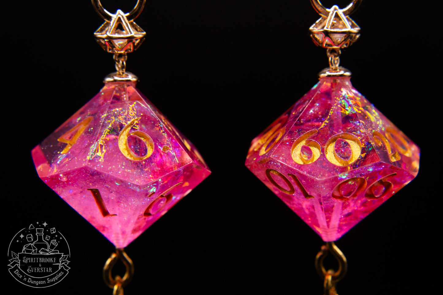 Rainbow Dragonberry D10 + D100 Earrings