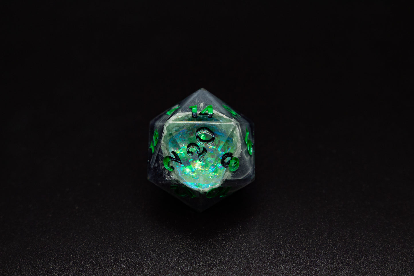 Necrotisch Groene Veelvlakkige Geode Dobbelstenen