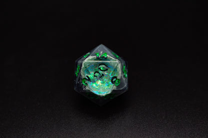 Necrotisch Groene Veelvlakkige Geode Dobbelstenen
