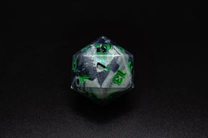 Necrotisch Groene Veelvlakkige Geode Dobbelstenen