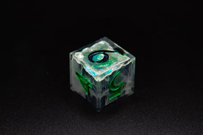 Necrotisch Groene Veelvlakkige Geode Dobbelstenen