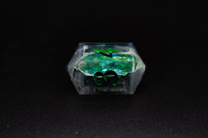 Necrotisch Groene Veelvlakkige Geode Dobbelstenen