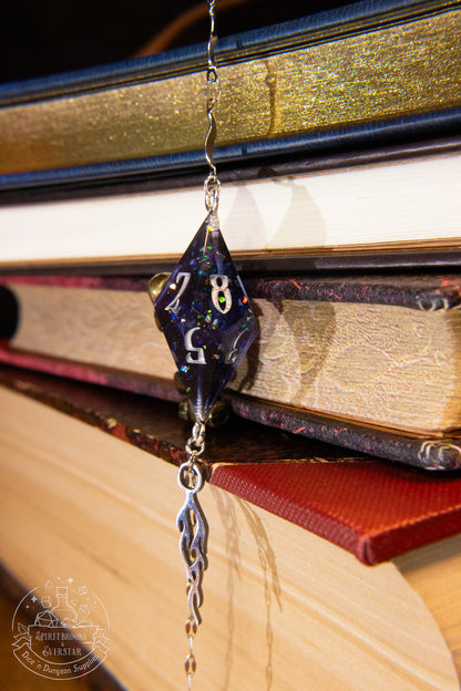 Silver Eyewear Chain Black/Blue Dice