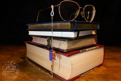 Rose Gold Eyewear Chain Purple/Copper Dice