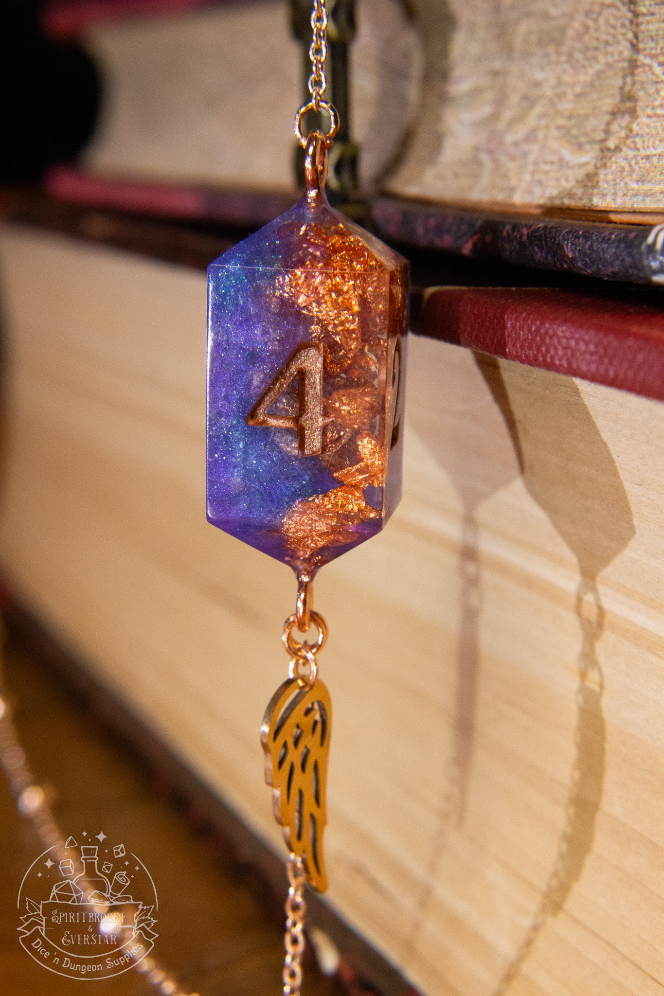 Rose Gold Eyewear Chain Purple/Copper Dice