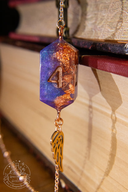 Rose Gold Eyewear Chain Purple/Copper Dice