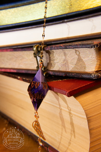 Rose Gold Eyewear Chain Dark Purple Dice (D10+D100)