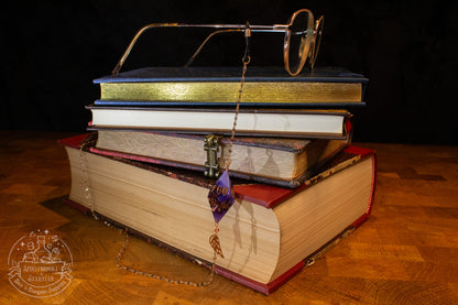 Rose Gold Eyewear Chain Dark Purple Dice (D10+D100)