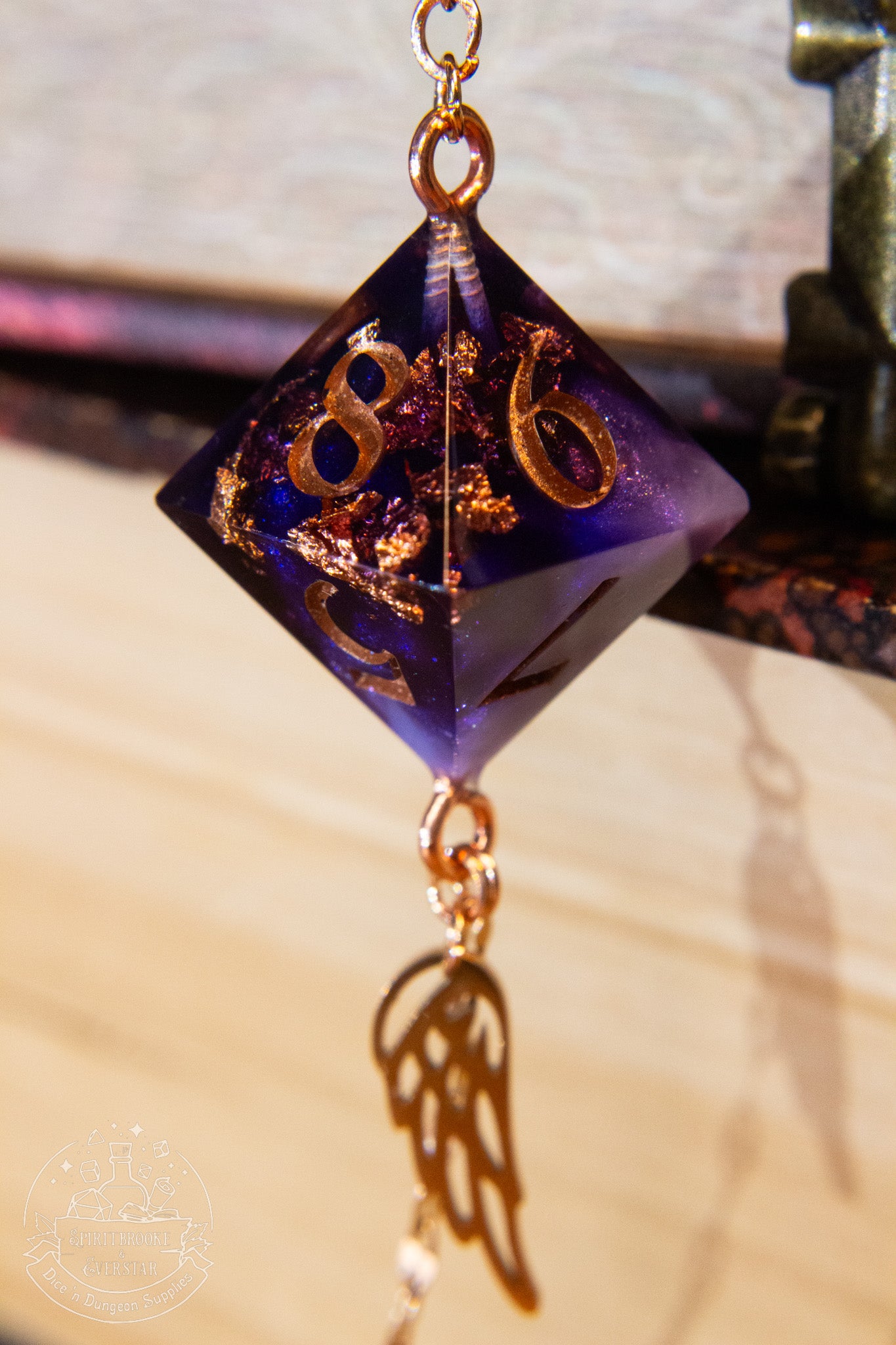 Rose Gold Eyewear Chain Dark Purple Dice (D8s)