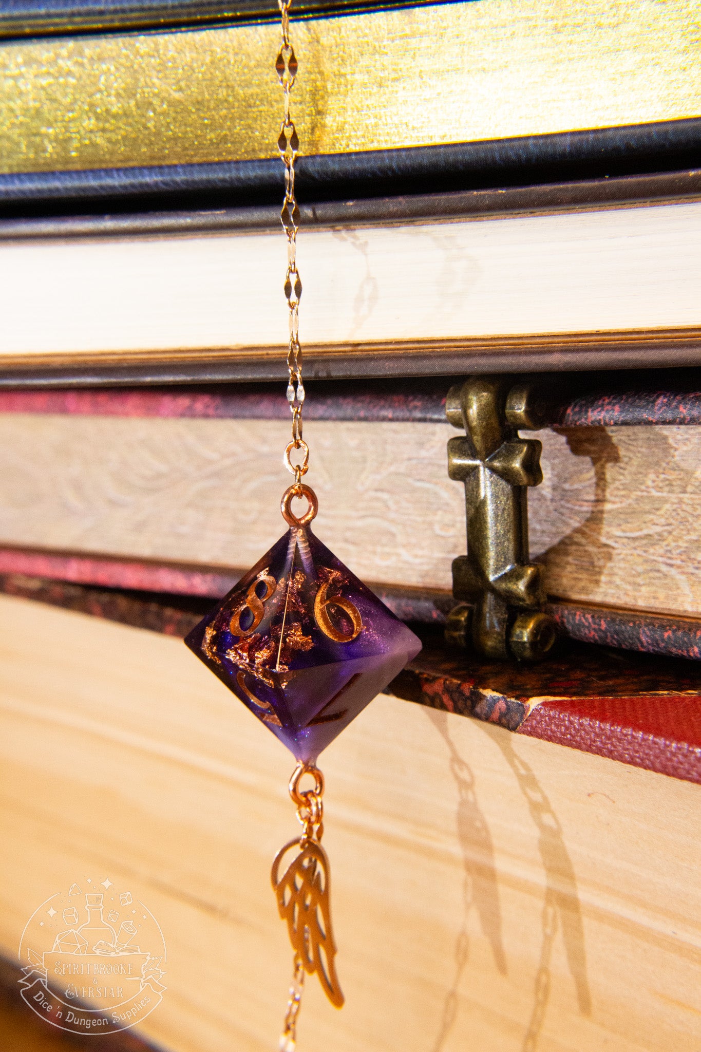 Rose Gold Eyewear Chain Dark Purple Dice (D8s)