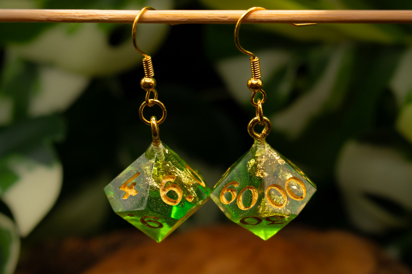 Green and Gold Earrings