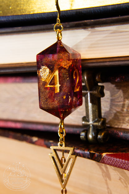 Gold Eyewear Chain Purple/Red Dice