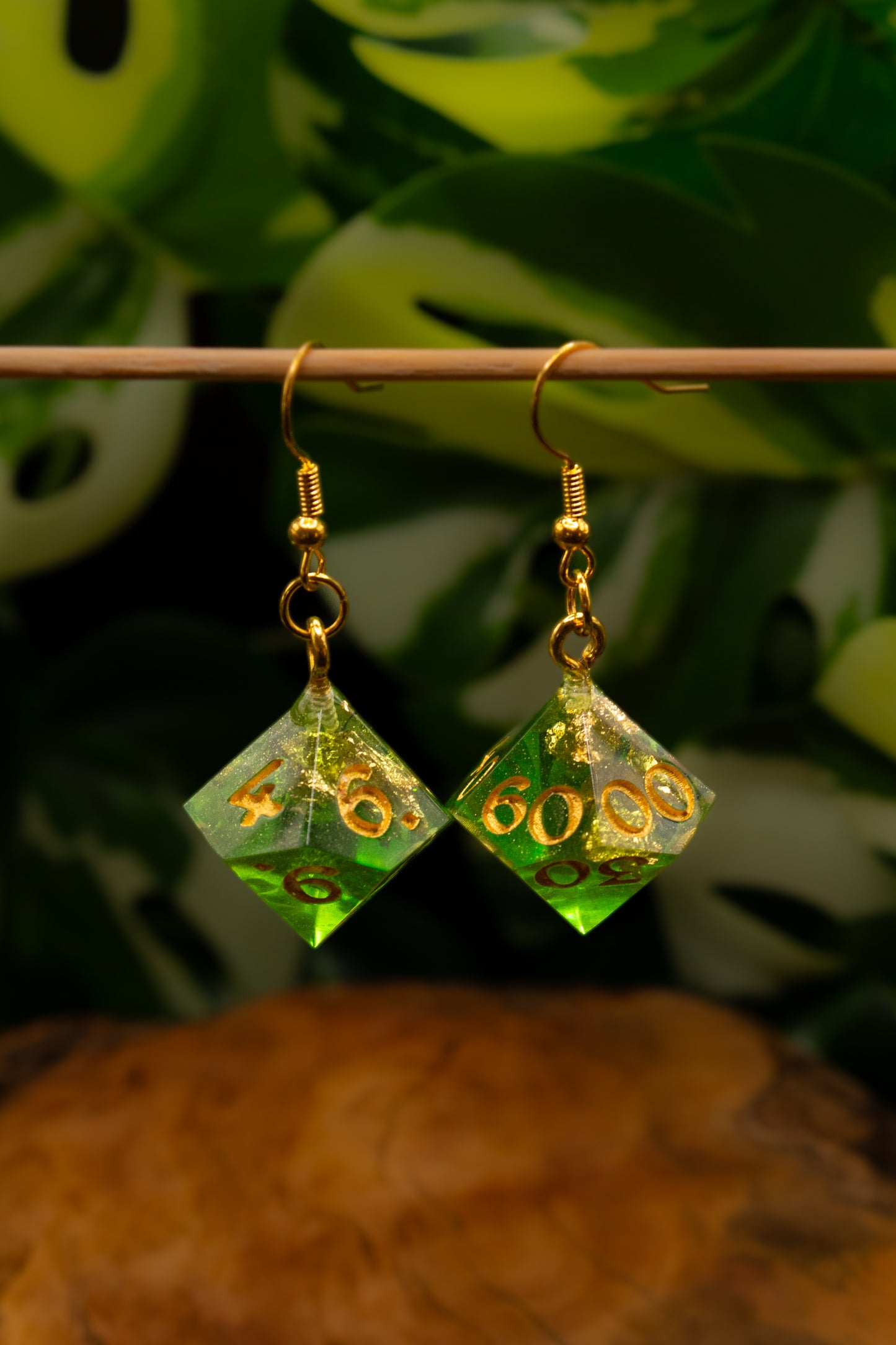 Green and Gold Earrings