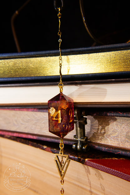 Gold Eyewear Chain Purple/Red Dice