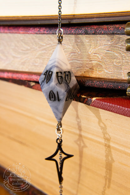 Black Eyewear Chain Black/White Marble Dice