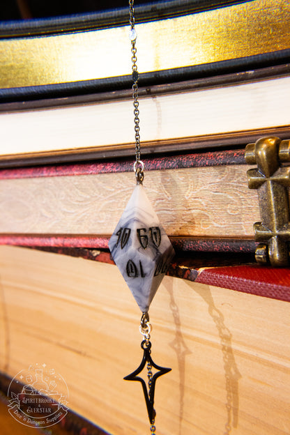 Black Eyewear Chain Black/White Marble Dice