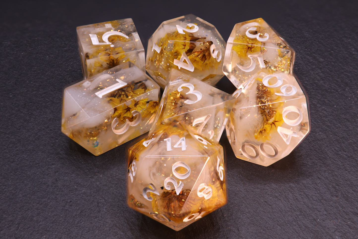 Golden Meadow Polyhedral Dice Set