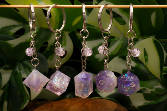 Lavender Dream Dice Keychains