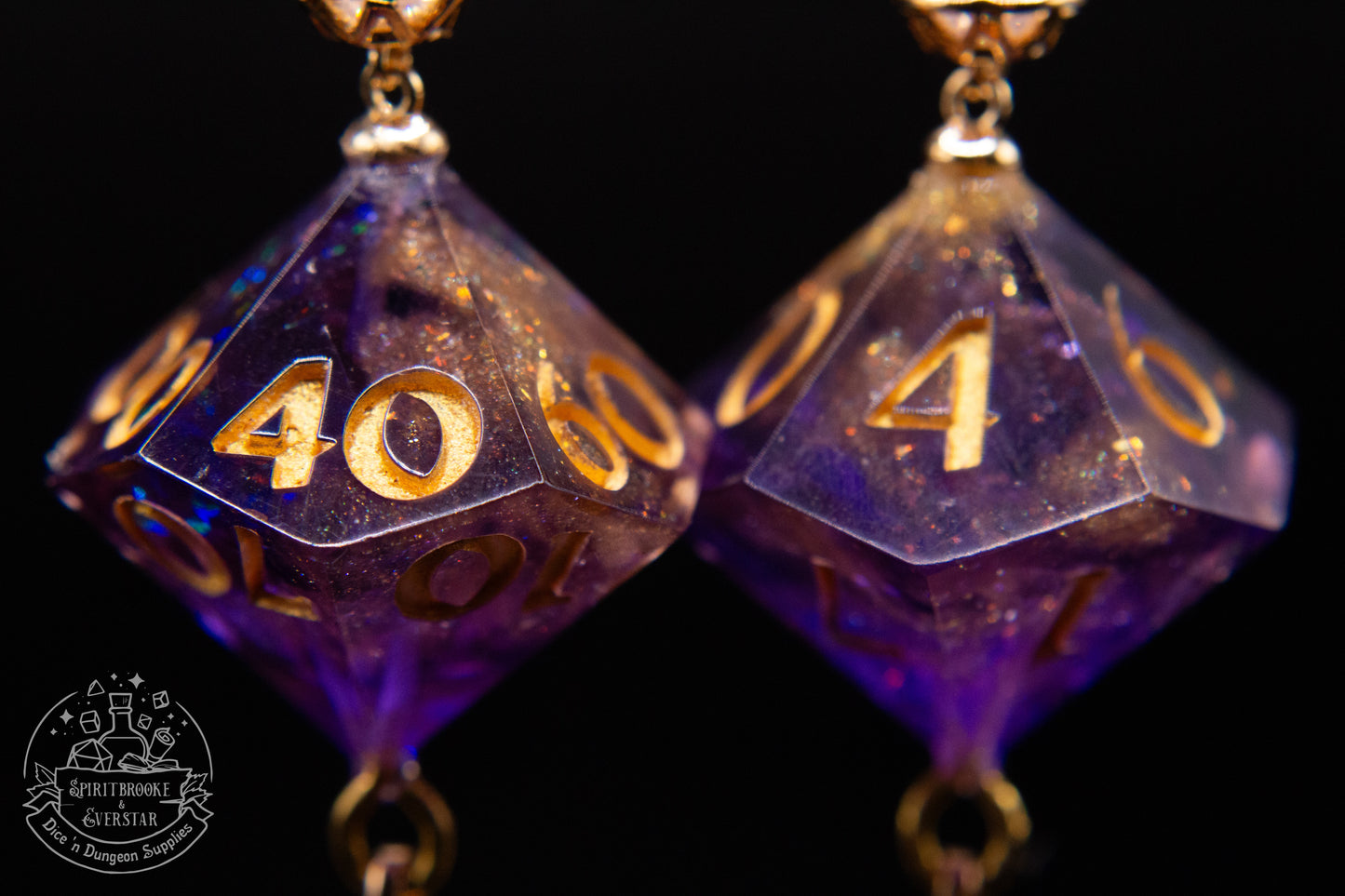 Purple Court D10 + D100 Earrings
