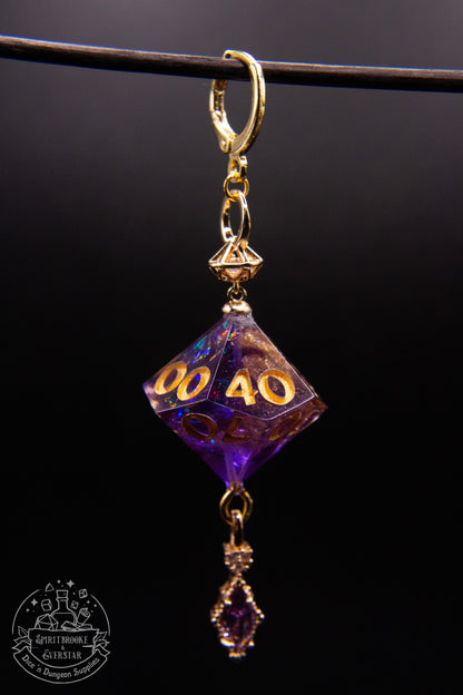 Purple Court D10 + D100 Earrings