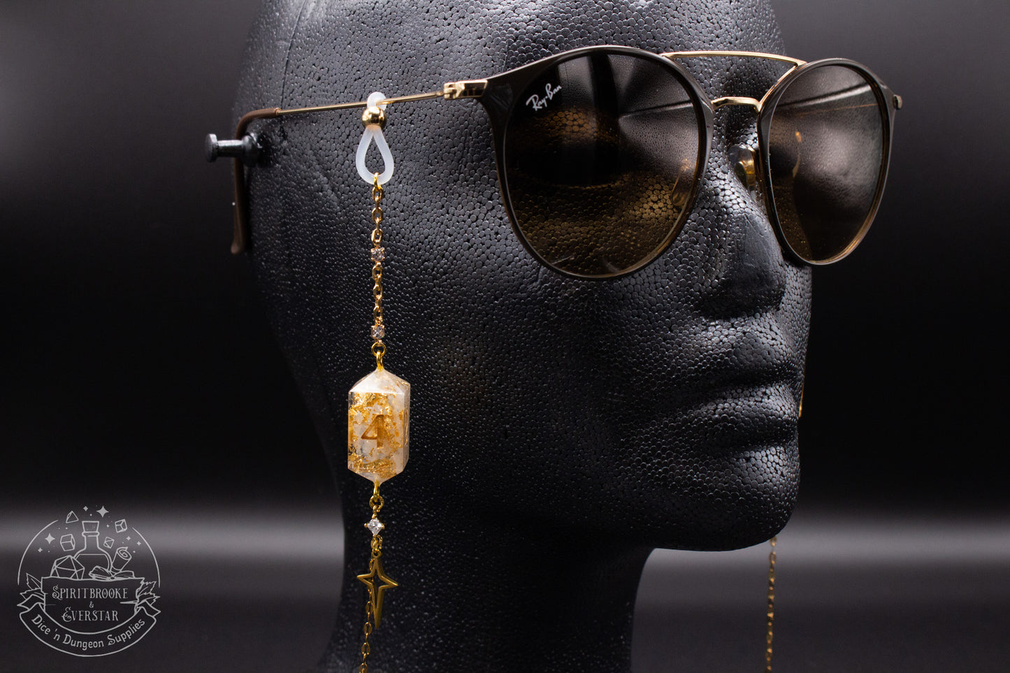 Gold Eyewear Chain Celestial Dice