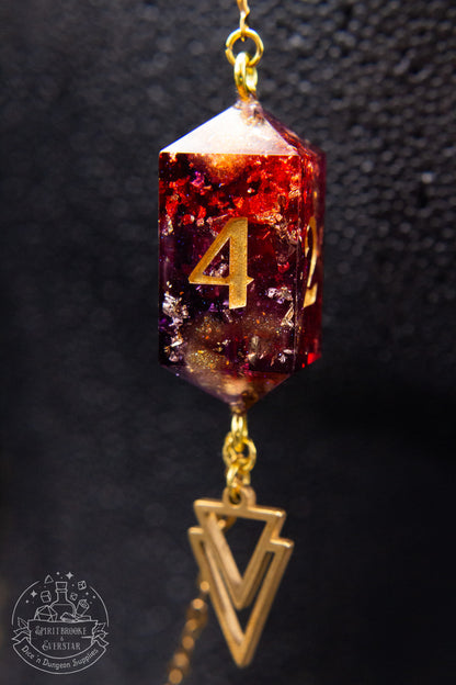 Gold Eyewear Chain Dark Purple/Red and Gold Dice