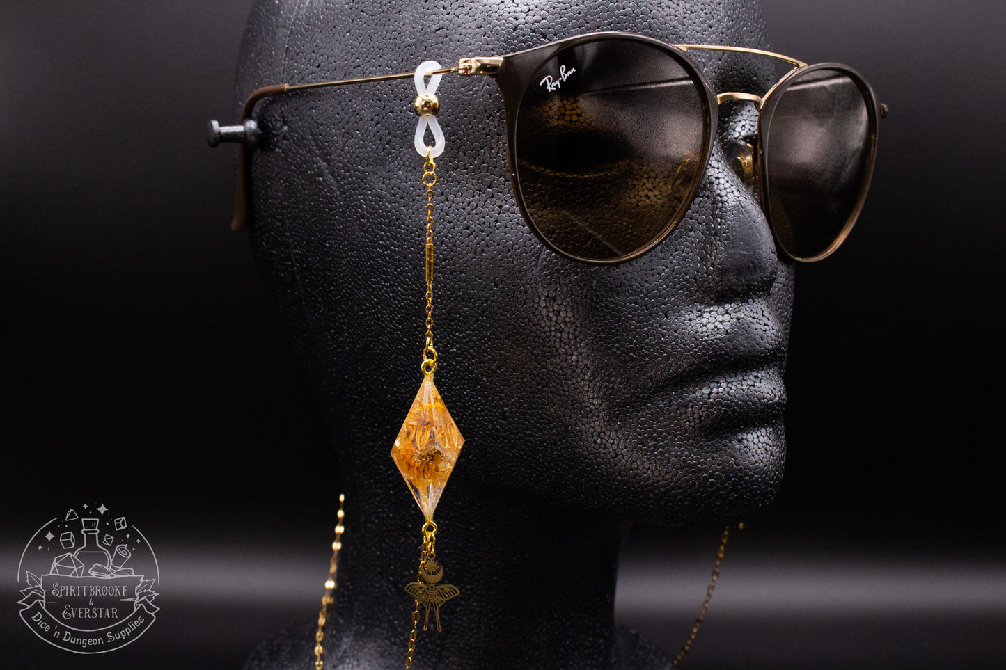 Gold Eyewear Chain Autumn Floral Dice