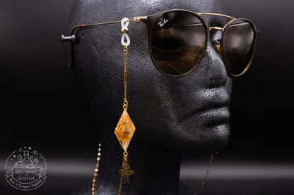 Gold Eyewear Chain Autumn Floral Dice