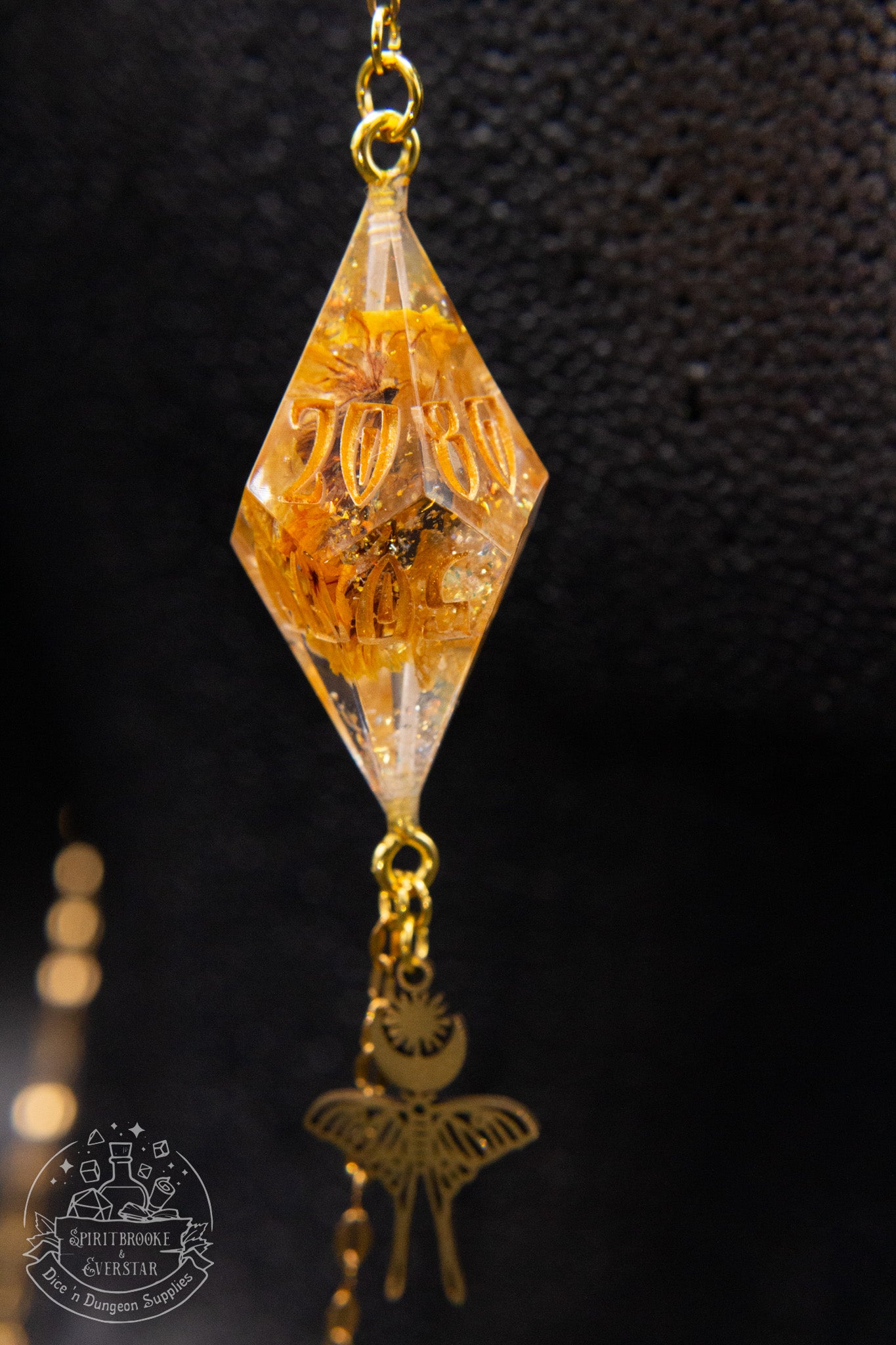 Gold Eyewear Chain Autumn Floral Dice