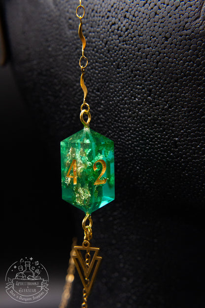 Gold Eyewear Chain Blue/green Dice