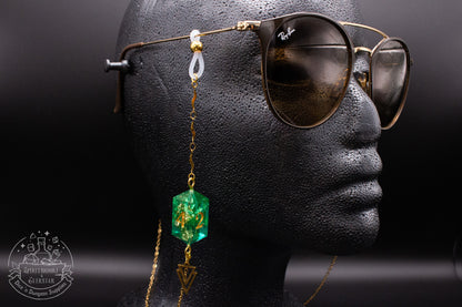 Gold Eyewear Chain Blue/green Dice