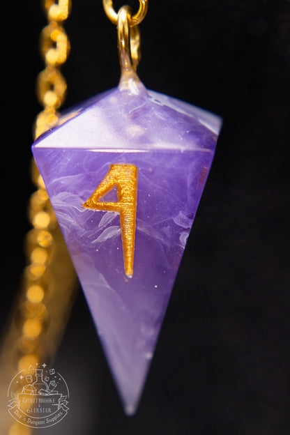 Gold Eyewear Chain Amethyst Dice