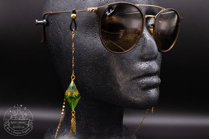 Gold Eyewear Chain Mossy Dice