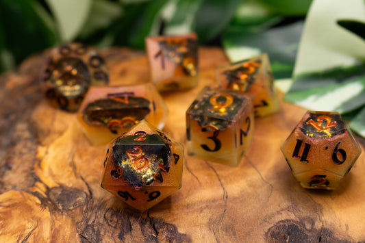 Hellfire Polyhedral Geode Dice