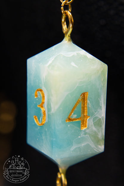 Gold Eyewear Chain Larimar Dice