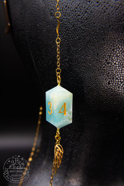 Gold Eyewear Chain Larimar Dice