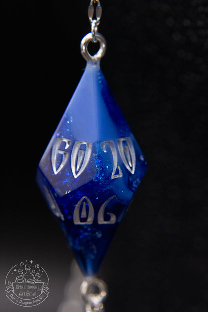 Silver Eyewear Chain Blue Dice