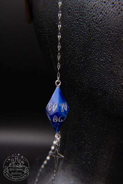 Silver Eyewear Chain Blue Dice