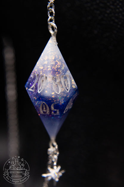 Silver Eyewear Chain Purple Blue White Dice