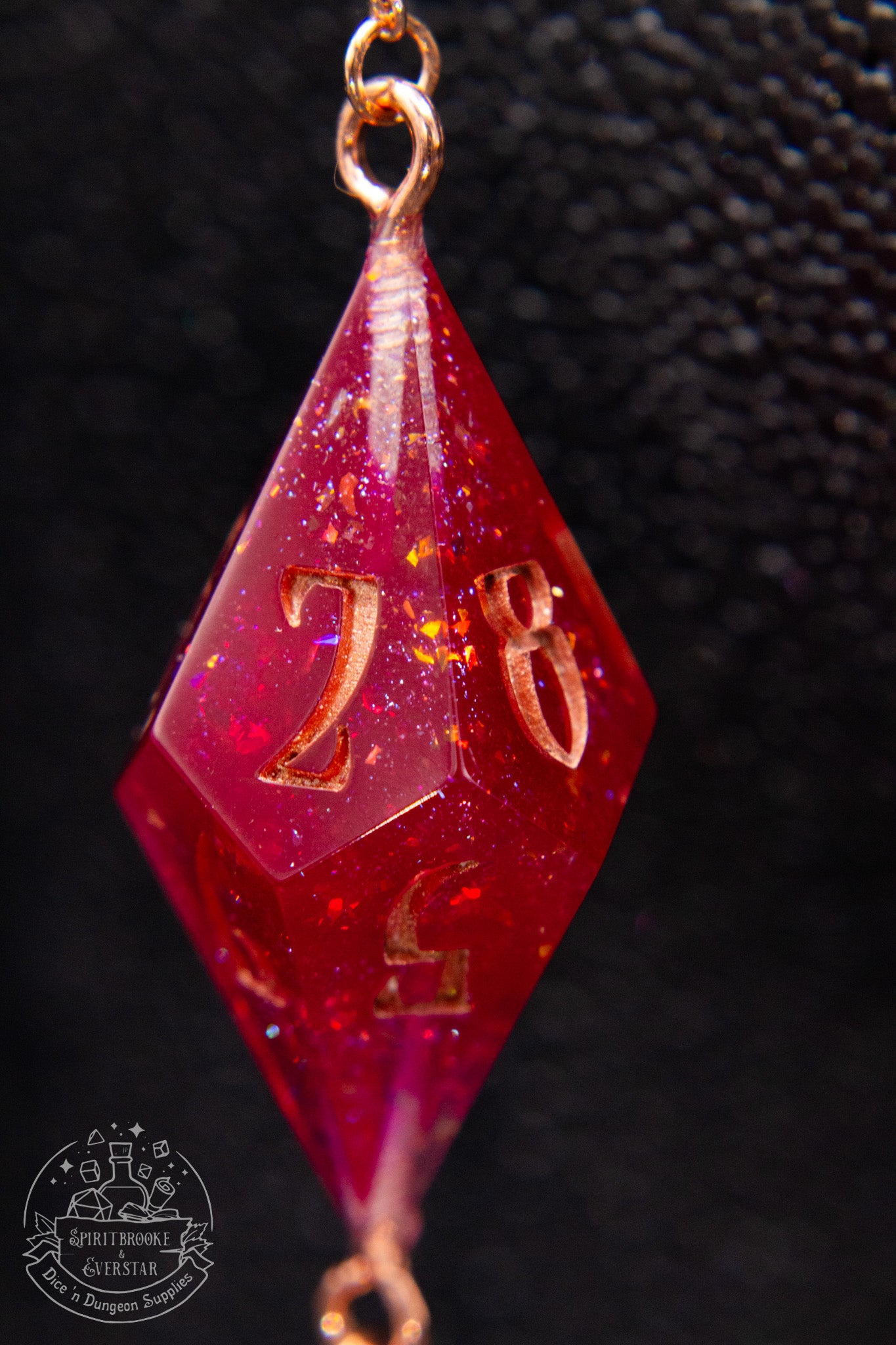 Rose Gold Eyewear Chain Red Dice