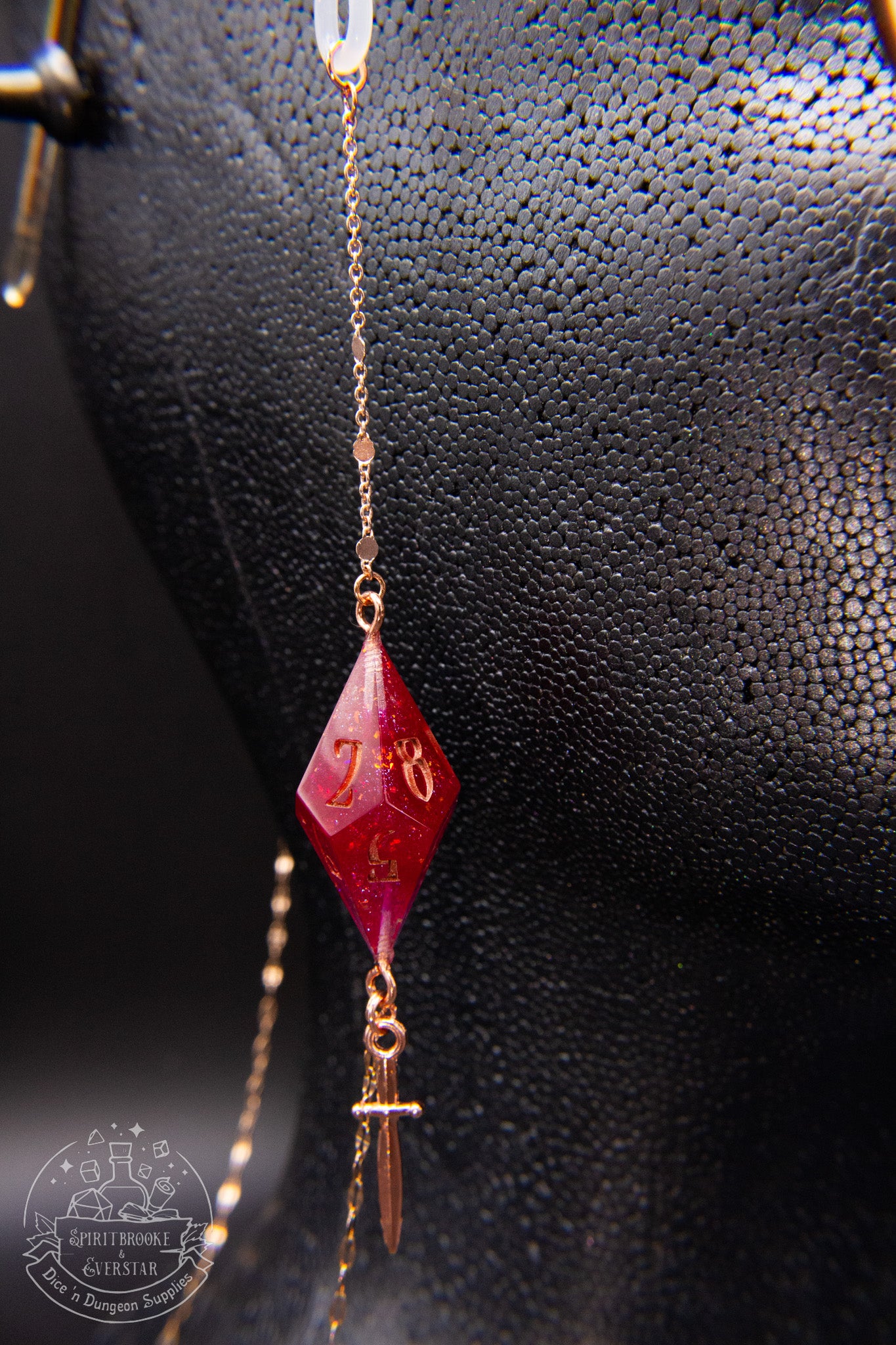 Rose Gold Eyewear Chain Red Dice