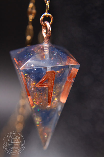 Rose Gold Eyewear Chain Smokey Coppery Glitter Dice